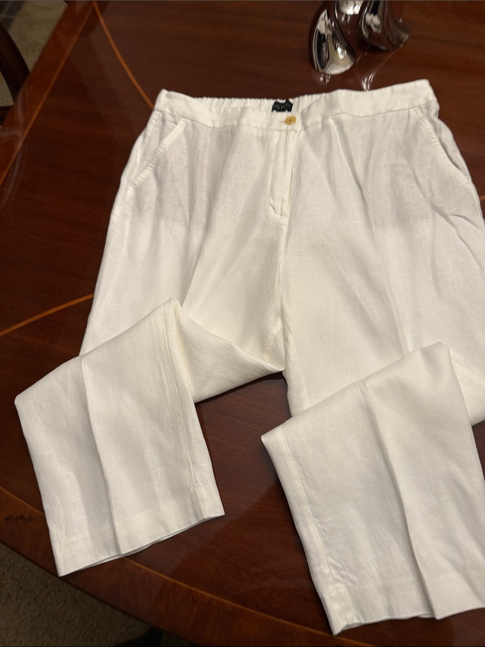 Talbots White linen pants
